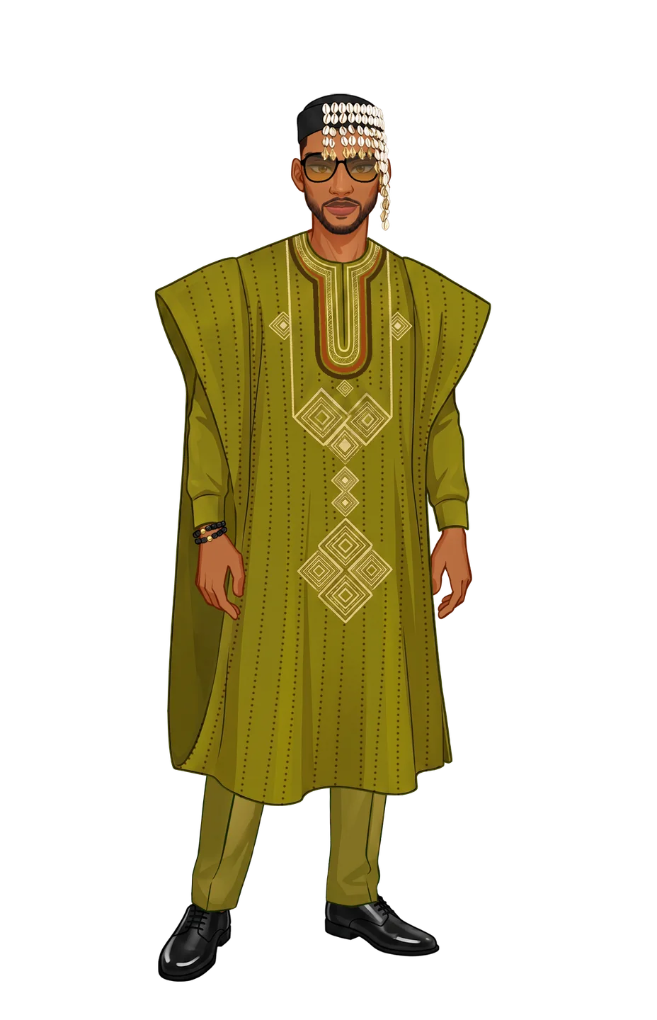 Matched owambe agbada look